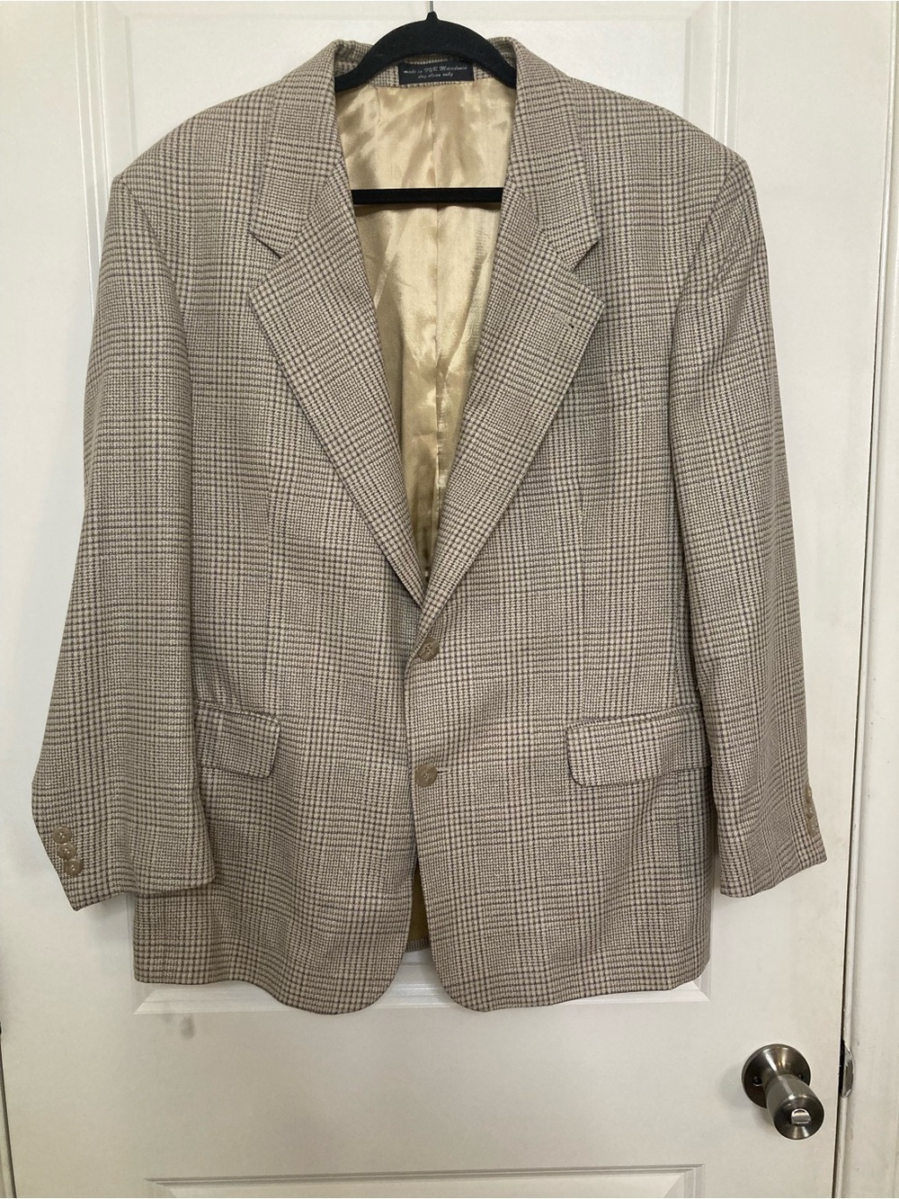 Vintage Gianfranco Ruffini Glen Plaid Blazer Sport Coat Size 42S Silk Blend